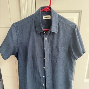 Taylor Stich Hawthorne Blue Short Sleeve Men's Shirt Size 36